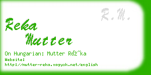 reka mutter business card